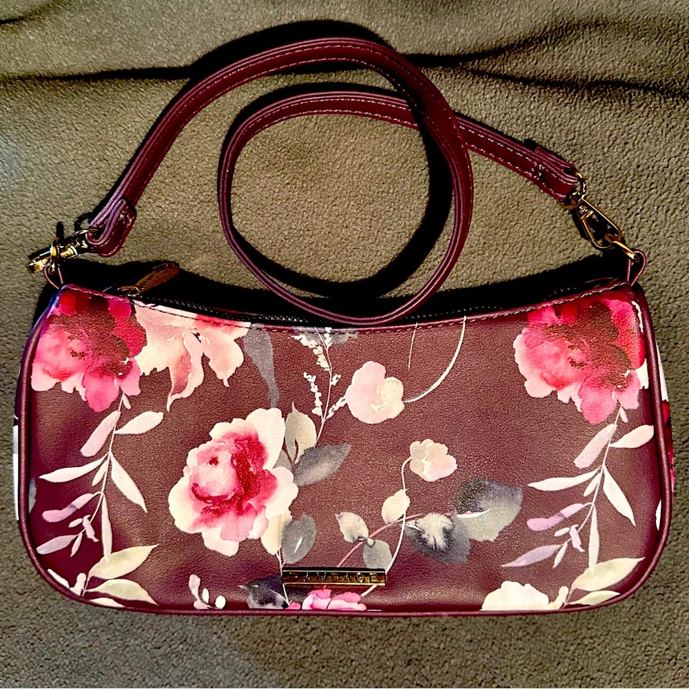 Rampage Purple And Pink Floral Hobo Shoulder Bag NWT MSRP $58 Purse Short